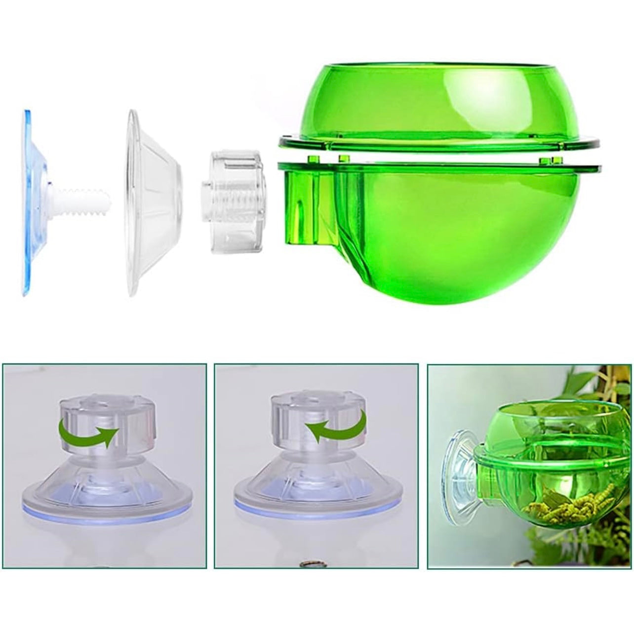 Spider, Reptile, Rodent Suction Cup Bowl, Anti-Escape Feeder Water Dish